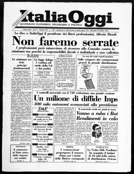 Italia oggi : quotidiano di economia finanza e politica